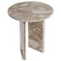 Small Round Beige Marble Side Table - Matilda