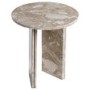 Small Round Beige Marble Side Table - Matilda