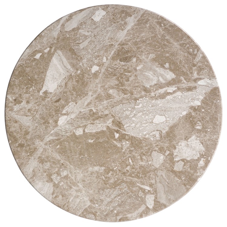 Small Round Beige Marble Side Table - Matilda