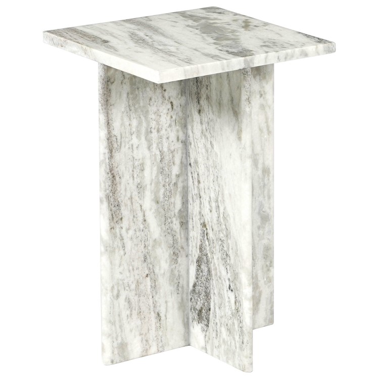 Small Square Grey Marble Side Table - Matilda