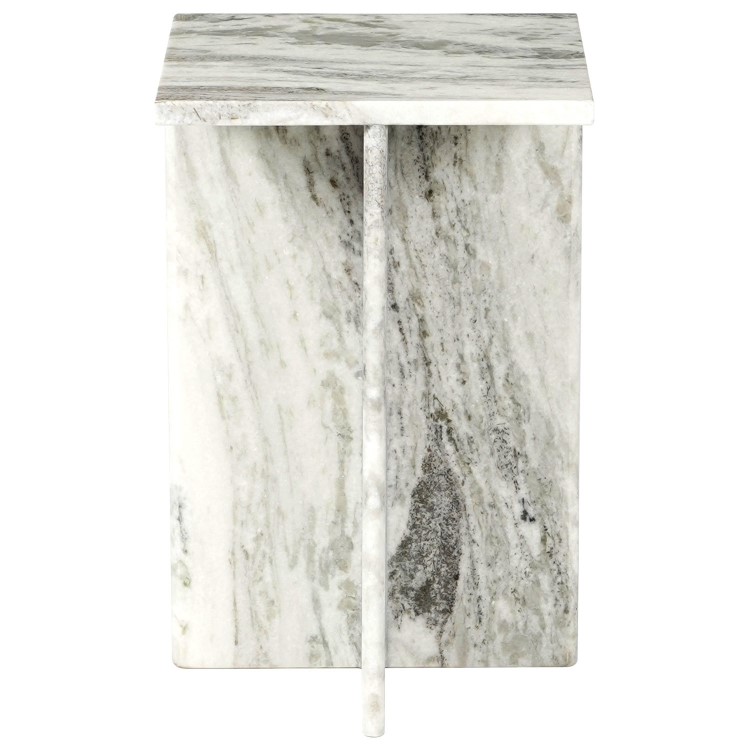 Small Square Grey Marble Side Table - Matilda