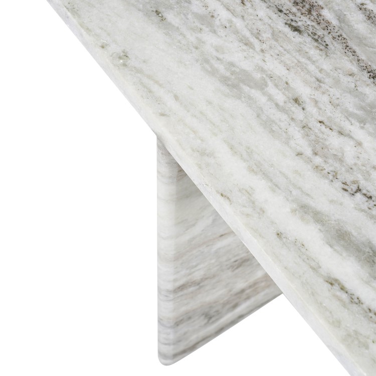 Small Square Grey Marble Side Table - Matilda