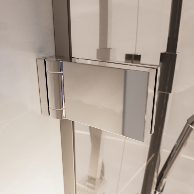 800mm Fluted Glass Hinged Shower Door 8mm Left Hand - Matira