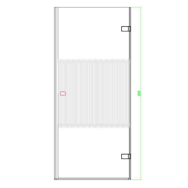 800mm Fluted Glass Hinged Shower Door 8mm Left Hand - Matira