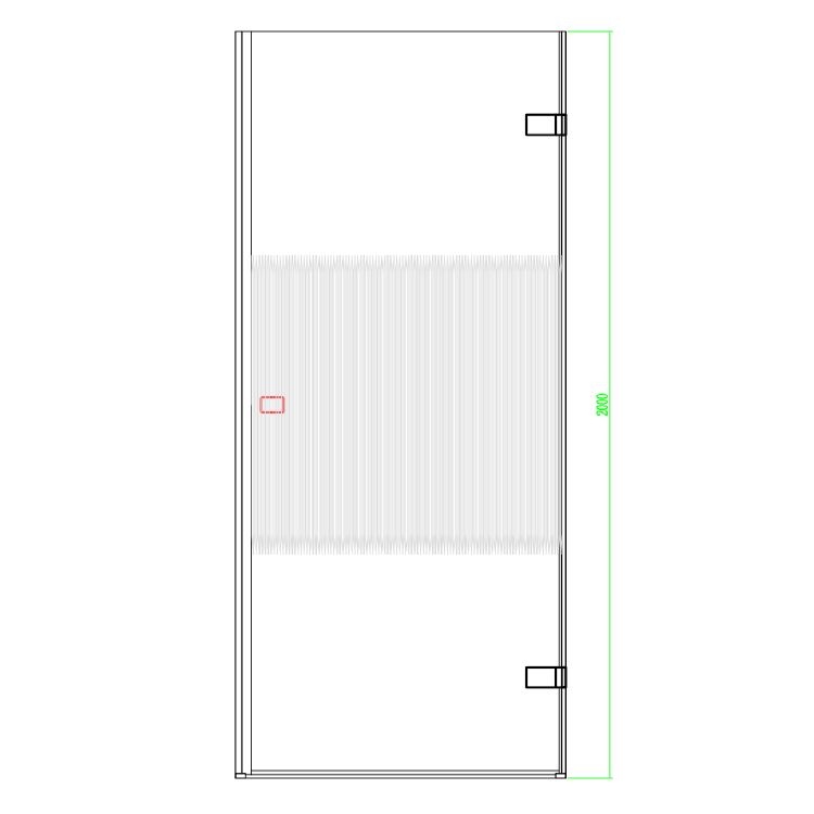 800mm Fluted Glass Left Hand Hinged Shower Door 8mm Glass - Matira