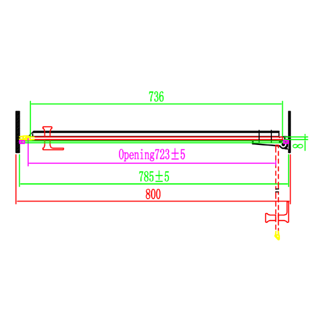 800mm Fluted Glass Hinged Shower Door 8mm Left Hand - Matira