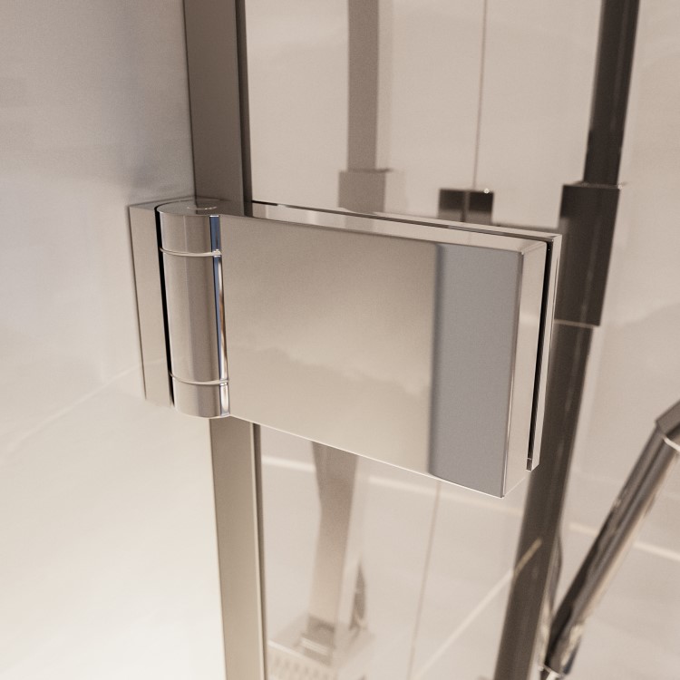 900mm Fluted Glass Right Hand Hinged Shower Door 8mm Glass - Matira