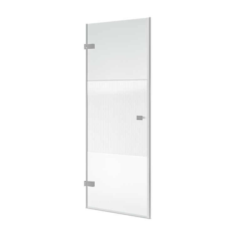 900mm Fluted Glass Right Hand Hinged Shower Door 8mm Glass - Matira