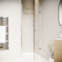 900mm Fluted Glass Hinged Shower Door 8mm Left Hand - Matira