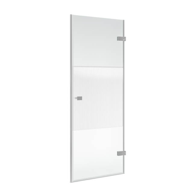 900mm Fluted Glass Hinged Shower Door 8mm Left Hand - Matira