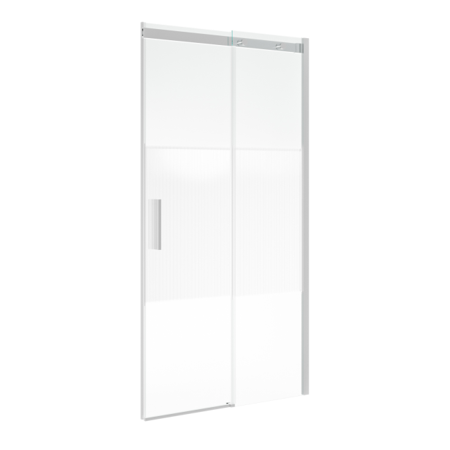 Fluted Glass 1000mm Sliding Shower Door 8mm Left Hand - Matira