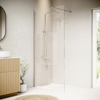 1000mm Frameless Fluted Glass Wet Room Shower Screen - Matira