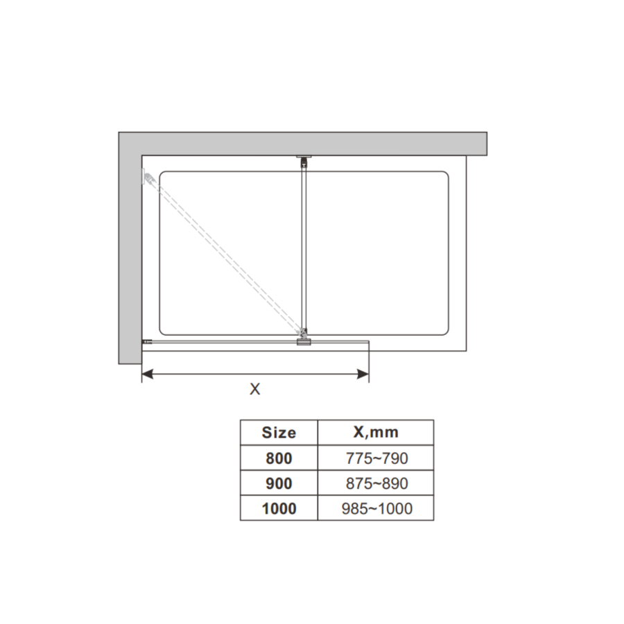 900mm Brushed Brass Ribbed / Fluted Glass Shower Screen for Wet Room & Walk In Shower - Matira