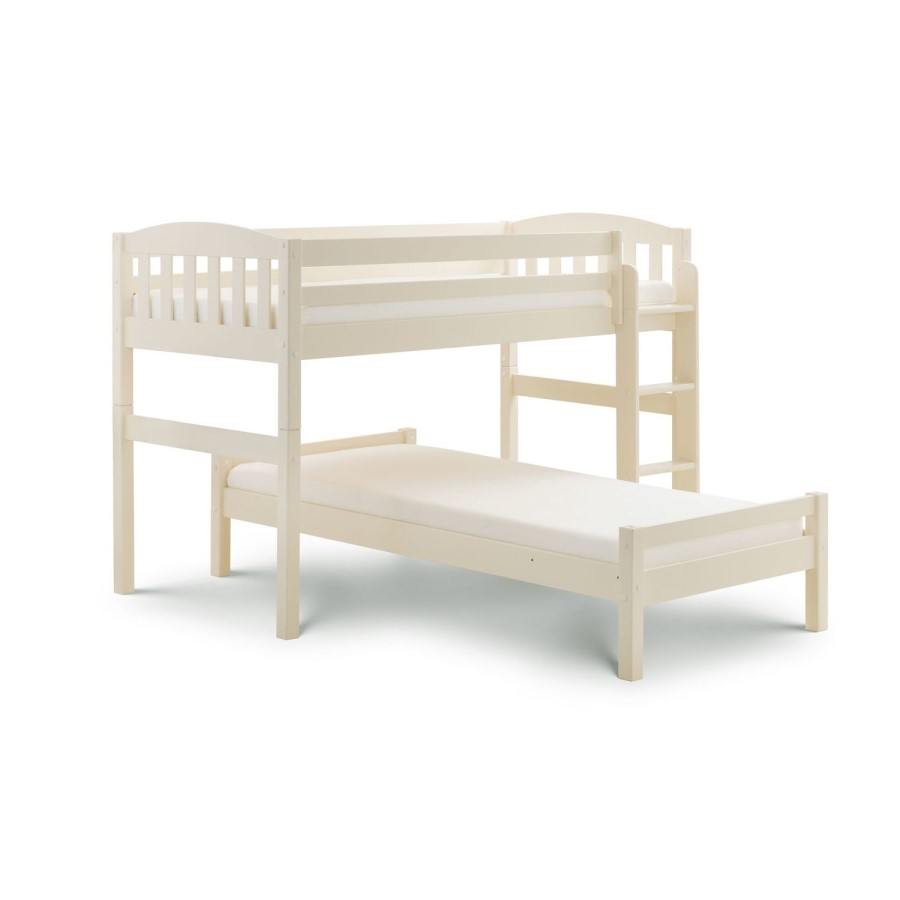 Julian Bowen Max L Shaped Combination Bunk Bed in Stone White