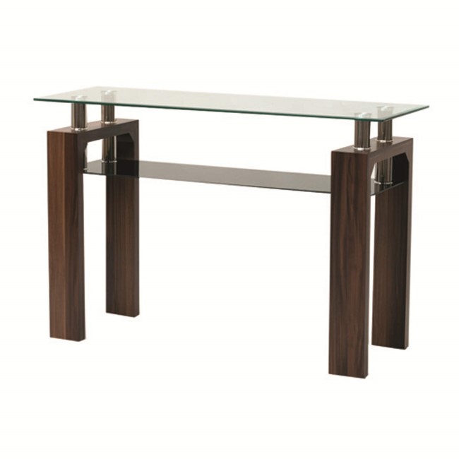 GRADE A1 - Wilkinson Furniture Maya Walnut and Glass Console Table