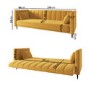 ALMOST PERFECT - Yellow Velvet Click Clack Sofa Bed - Seats 3 - Mabel