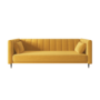 ALMOST PERFECT - Yellow Velvet Click Clack Sofa Bed - Seats 3 - Mabel