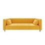 GRADE A2 - Yellow Velvet 3 Seater Sofa Bed with Cushions - Sleeps 2 - Mabel