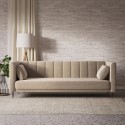 MBL002 Beige Velvet Click Clack Sofa Bed - Seats 3 - Mabel