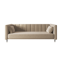 GRADE A1 - Beige Velvet Click Clack Sofa Bed - Seats 3 - Mabel