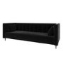 Black Velvet Click Clack Sofa Bed - Seats 3 - Mabel