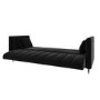 Black Velvet Click Clack Sofa Bed - Seats 3 - Mabel