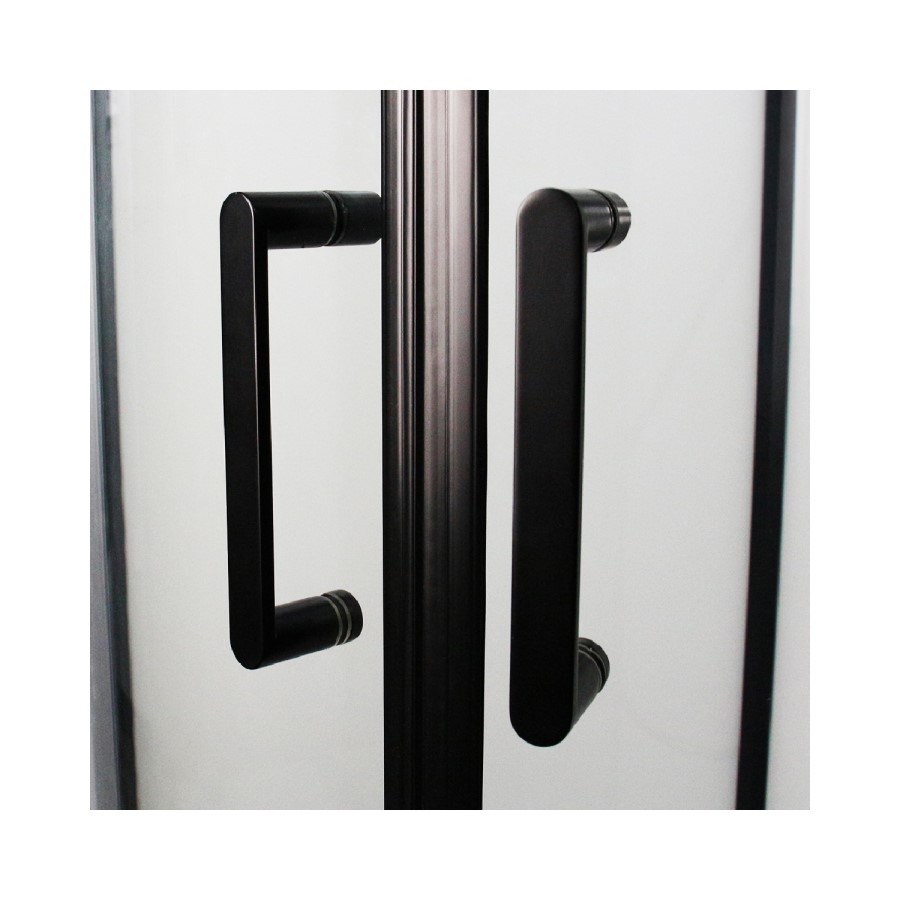 Insignia Monochrome Black Framed Rectangular Shower Cabin 1150 x 850