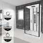 Insignia Monochrome Black Framed Rectangular Shower Cabin 1150 x 850