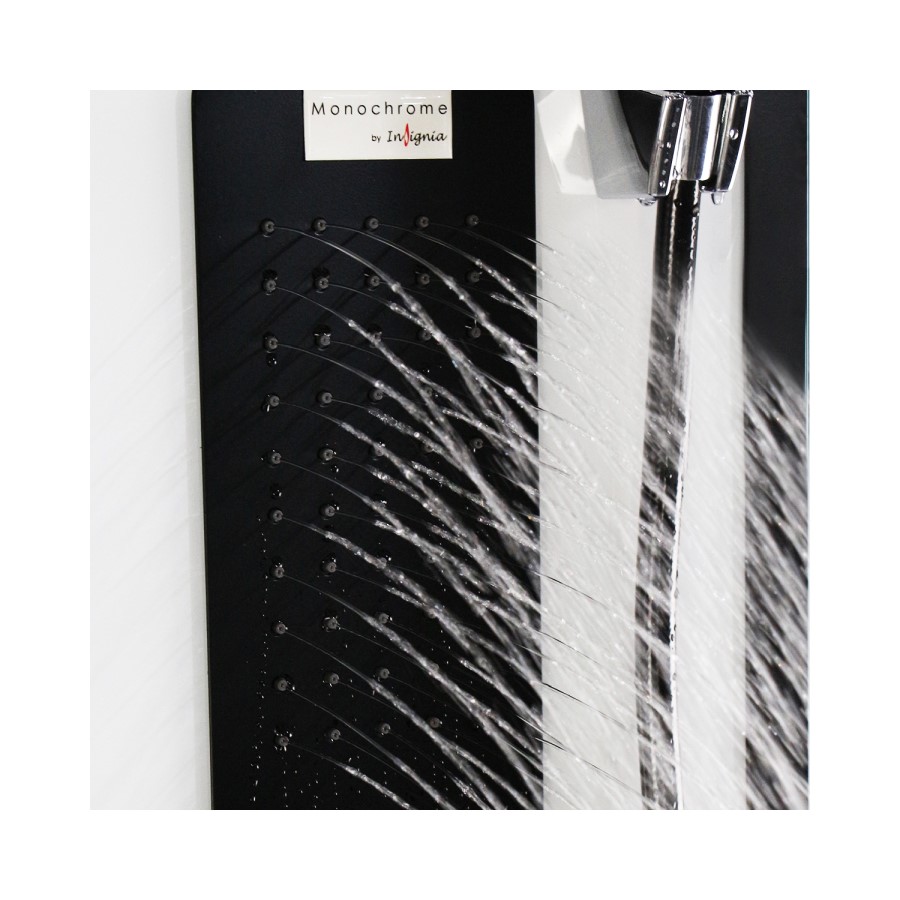Insignia Monochrome Black Framed Rectangular Shower Cabin 1150 x 850