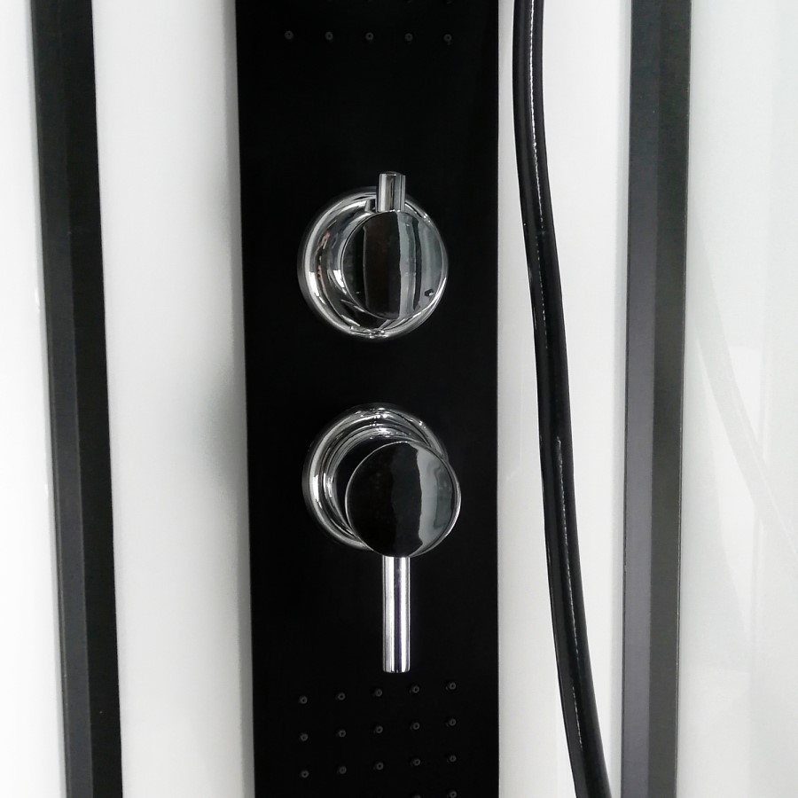 Insignia Monochrome Black Framed Rectangular Shower Cabin 1150 x 850