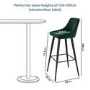 Dark Green Velvet Bar Stool with Back - 77cm - Macie