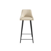 GRADE A2 - Cream Faux Leather Bar Stool with Back - 77cm - Macie