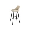 Cream Faux Leather Bar Stool with Back - 77cm - Macie