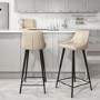 GRADE A2 - Cream Faux Leather Bar Stool with Back - 77cm - Macie