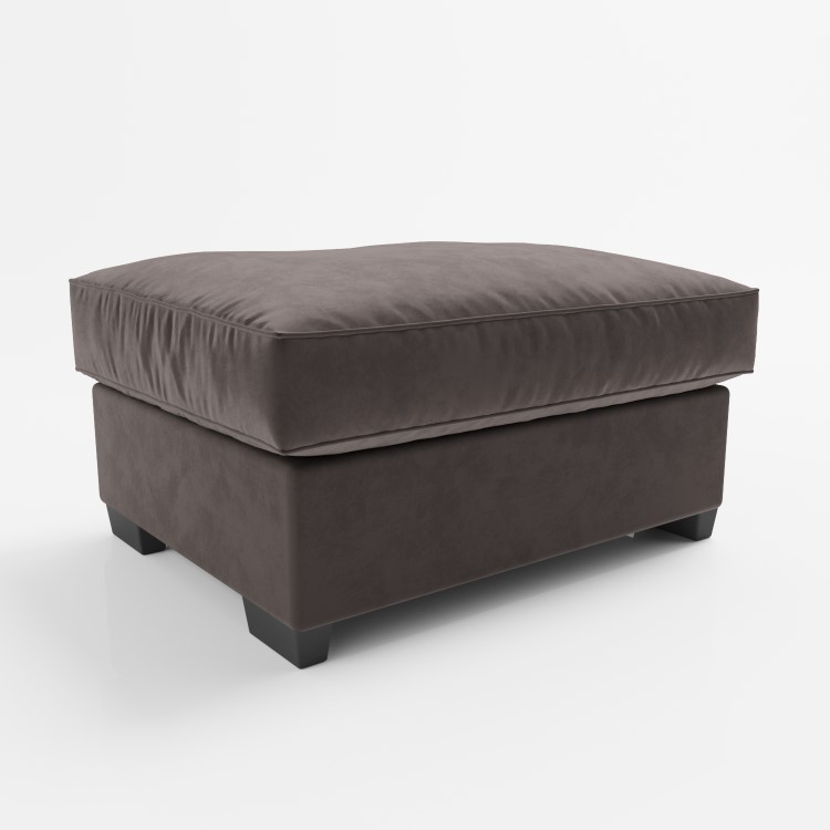 Large Mink Velvet Footstool - Madison