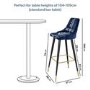 GRADE A2 - Navy Blue Velvet Bar Stool with Back - 79cm - Maddy