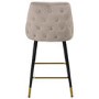 GRADE A1 - Beige Velvet Kitchen Stool with Back - 66cm - Maddy