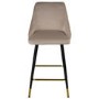 GRADE A1 - Beige Velvet Kitchen Stool with Back - 66cm - Maddy