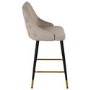 GRADE A1 - Beige Velvet Kitchen Stool with Back - 66cm - Maddy