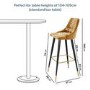 Mustard Velvet Bar Stool with Back - 79cm - Maddy