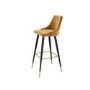 Mustard Velvet Bar Stool with Back - 79cm - Maddy