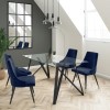 Set of 2 Navy Velvet Dining Chairs - Maddy