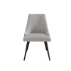Set of 2 Light Grey Fabric Dining Chairs with Buttoned Back - Maddy