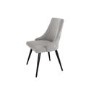 GRADE A1 - Pair of Light Grey Fabric Dining Chairs with Buttoned Back - Maddy