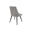 Set of 2 Light Grey Fabric Dining Chairs with Buttoned Back - Maddy