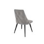GRADE A1 - Pair of Light Grey Fabric Dining Chairs with Buttoned Back - Maddy