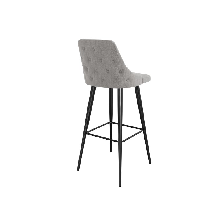 GRADE A2 - Grey Fabric Bar Stool with Back - 79 cm - Maddy