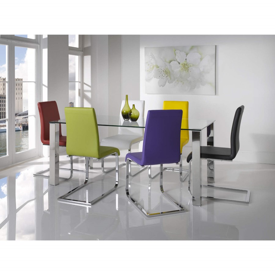 Wilkinson Furniture Mezzi Glass Top Dining Table