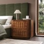Mango Wood 2 Drawer Hand Carved Bedside Table – Meena 