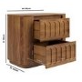 Mango Wood 2 Drawer Hand Carved Bedside Table – Meena 